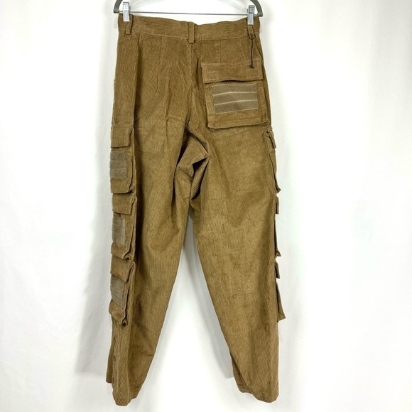 ASPARAGUS NEW $440 MENS SZ S MULTI POCKETS CARGO PANTS BROWN Y2K ARMY MILITARY - Picture 10 of 16